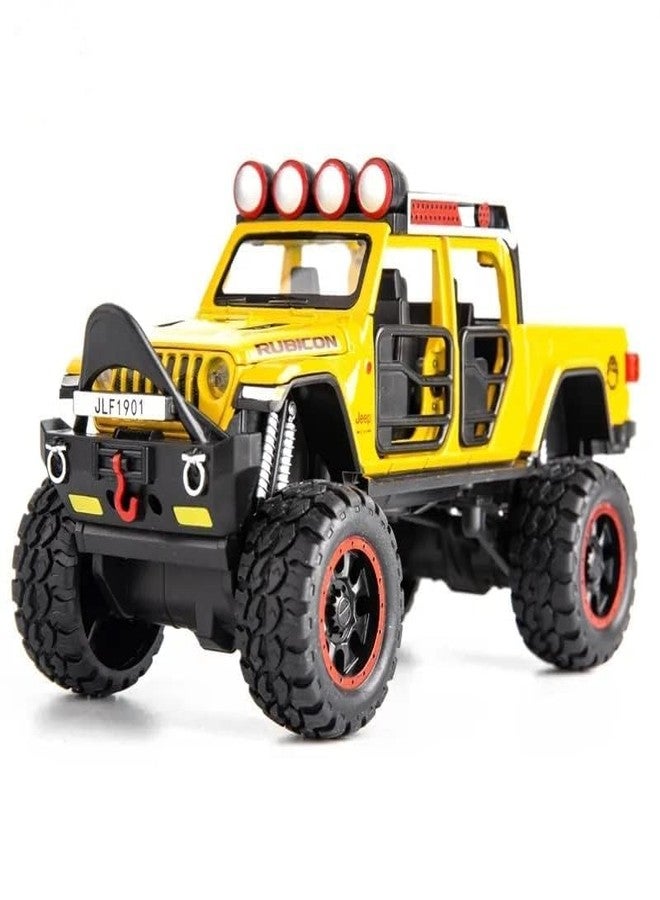 Minniq STORE 1/32 Scale Exclusive Alloy Metal Pull Back Die-cast Car Model Mini Auto Toy for Kids Metal Model Toy Car with Sound and Light (MINQ_WRANGLAR Pickup Jeep-Multicolor) - Image 1